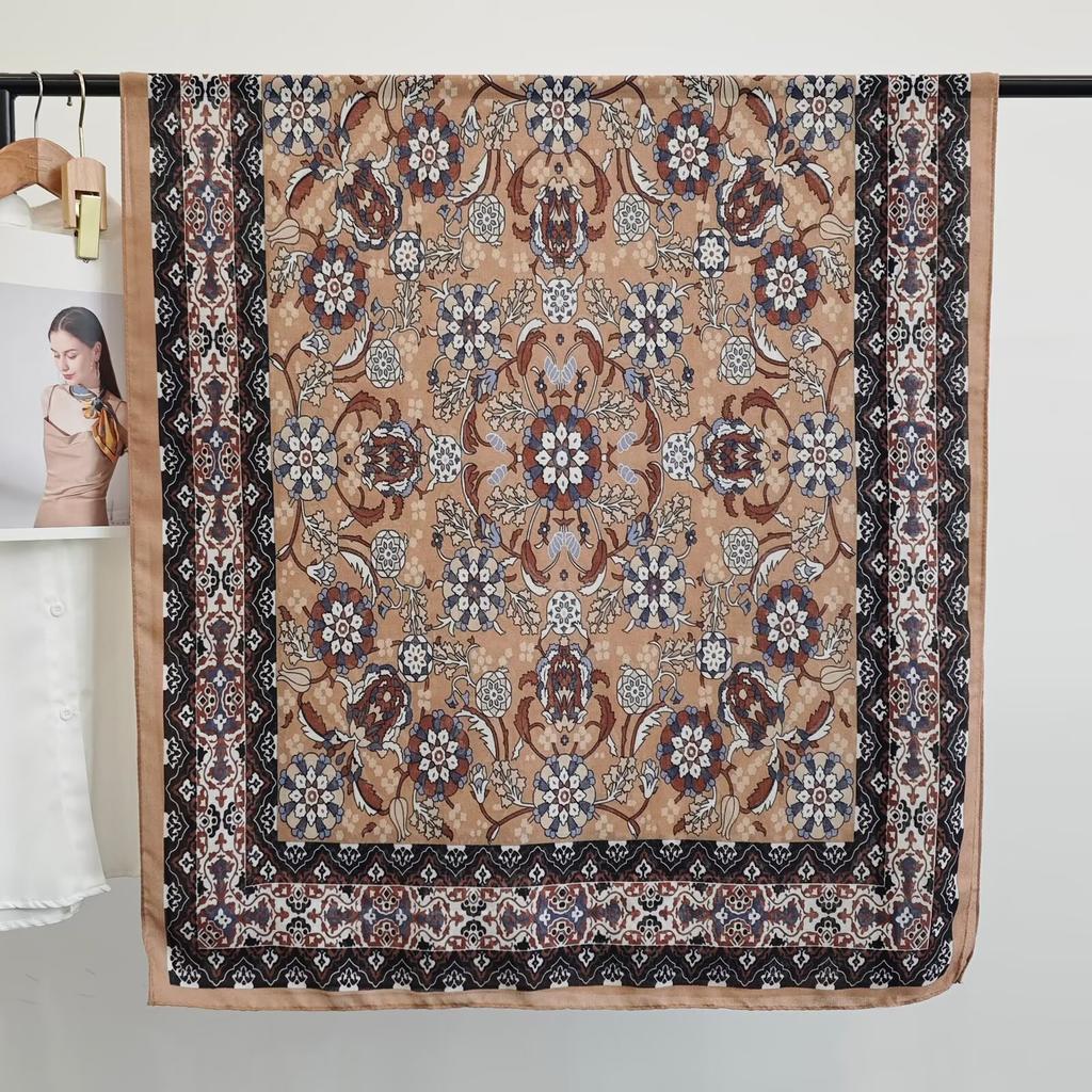 Thin Scarf Versatile Women's Scarf Shawl Imitation Cotton and Linen High-end French Silk Scarf Long Scarf Cross-border Special Supply