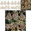 6pcs Christmas Decoration Wooden Pendants Unique Xmas Tree Hanging Ornament Collection