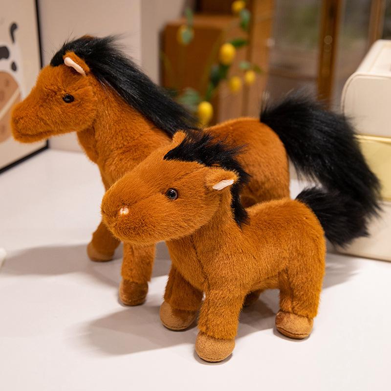 New Simulated Horse Plush Toy Pony Doll Zoo Event Gift Family Ornaments Children's Gift