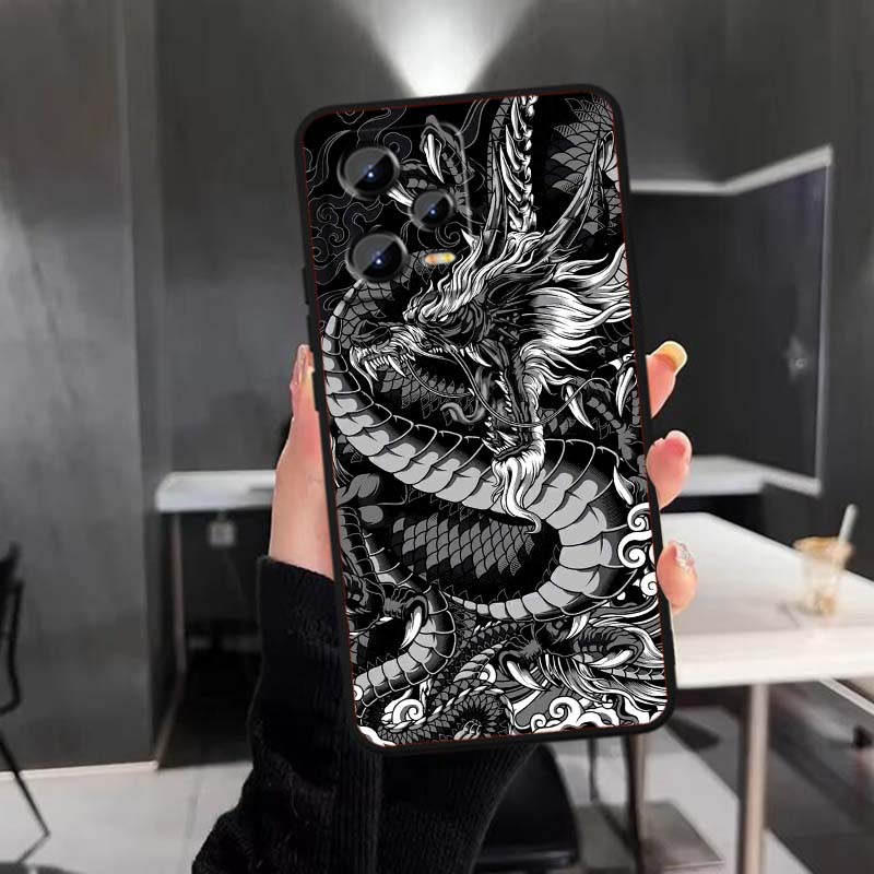 Anime Dragon Design Phone Case For Xiaomi Redmi Note 15 14 13 12 12S 11E 11 11S Pro Plus 4G 5G Black Soft TPU