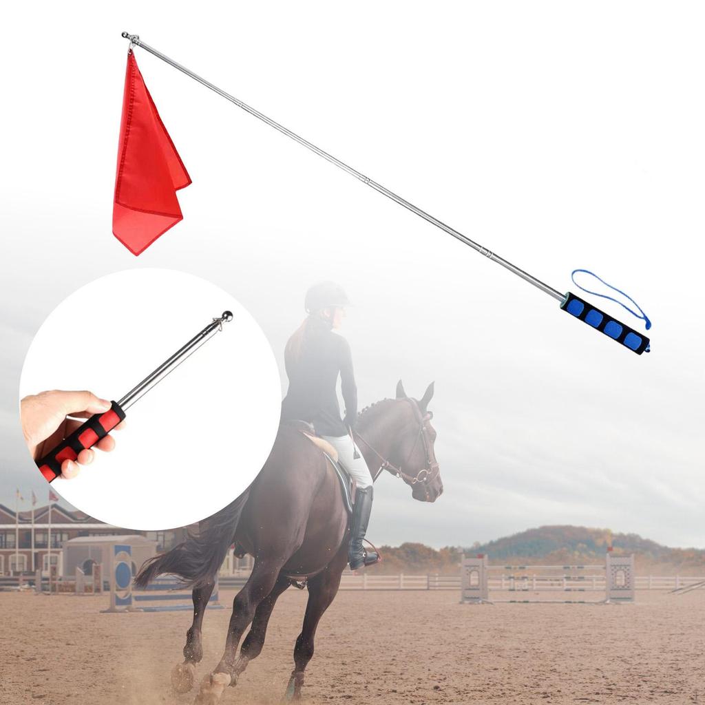 Bandiera per l'addestramento del cavallo Attrezzatura equestre Asta bandiera retrattile per eventi