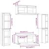TV Cabinets Set of 6 White Solid Pine Wood