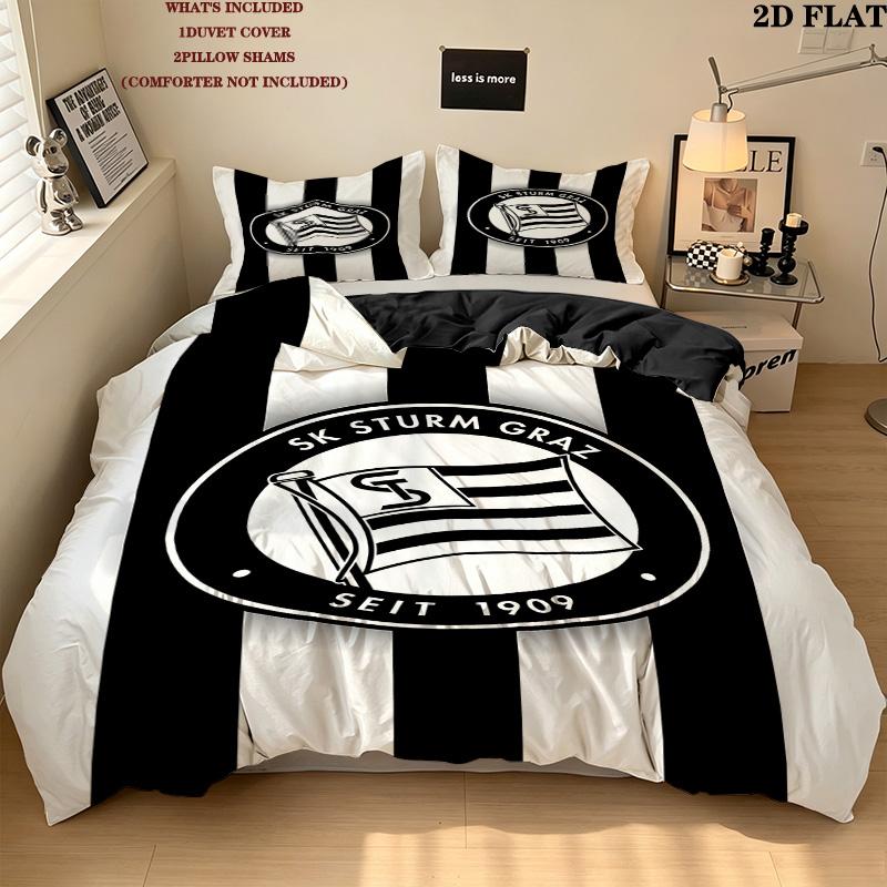 Sk Sturm Graz Pattern Bedding Quilt Set Quilt Cover Pillowcase Home Birthday Gift(1 * duvet cover + 2 * pillowcase, without core)
