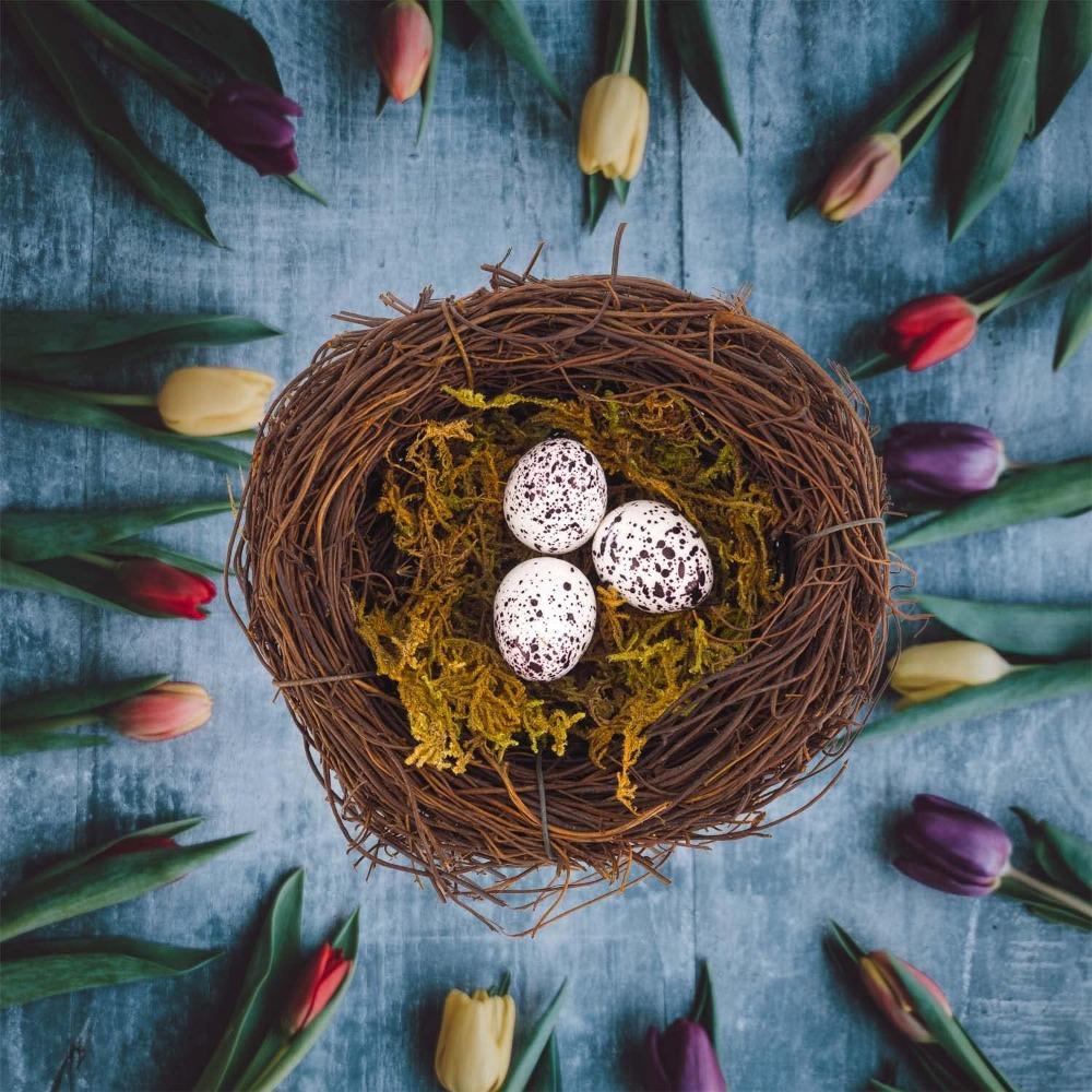 4Pcs 4.7" Birds Nest Artificial Bird Nest Decor House Decoration Birds Nest Fern  Party