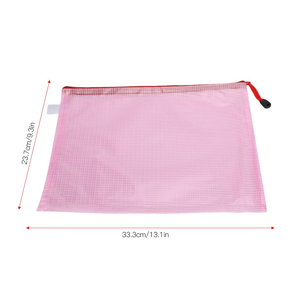 10pcs Mesh   Bag   File Folder PVC Transparent Information Pack Document
