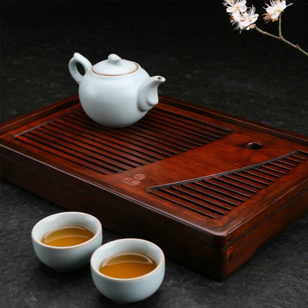 Chinese Bamboo Tea Tray Drainage Water Storage Kung Fu Tea Set Drawer Household Board Chinese Storage Tray