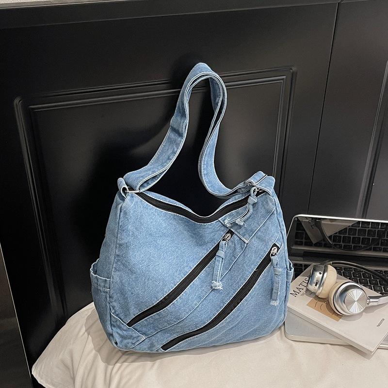 New Winter Fashi Shoulder Bag Large Capacity Denim Storage Bag Korean Style Comfortable and Versatile Texture Crossbody Bag