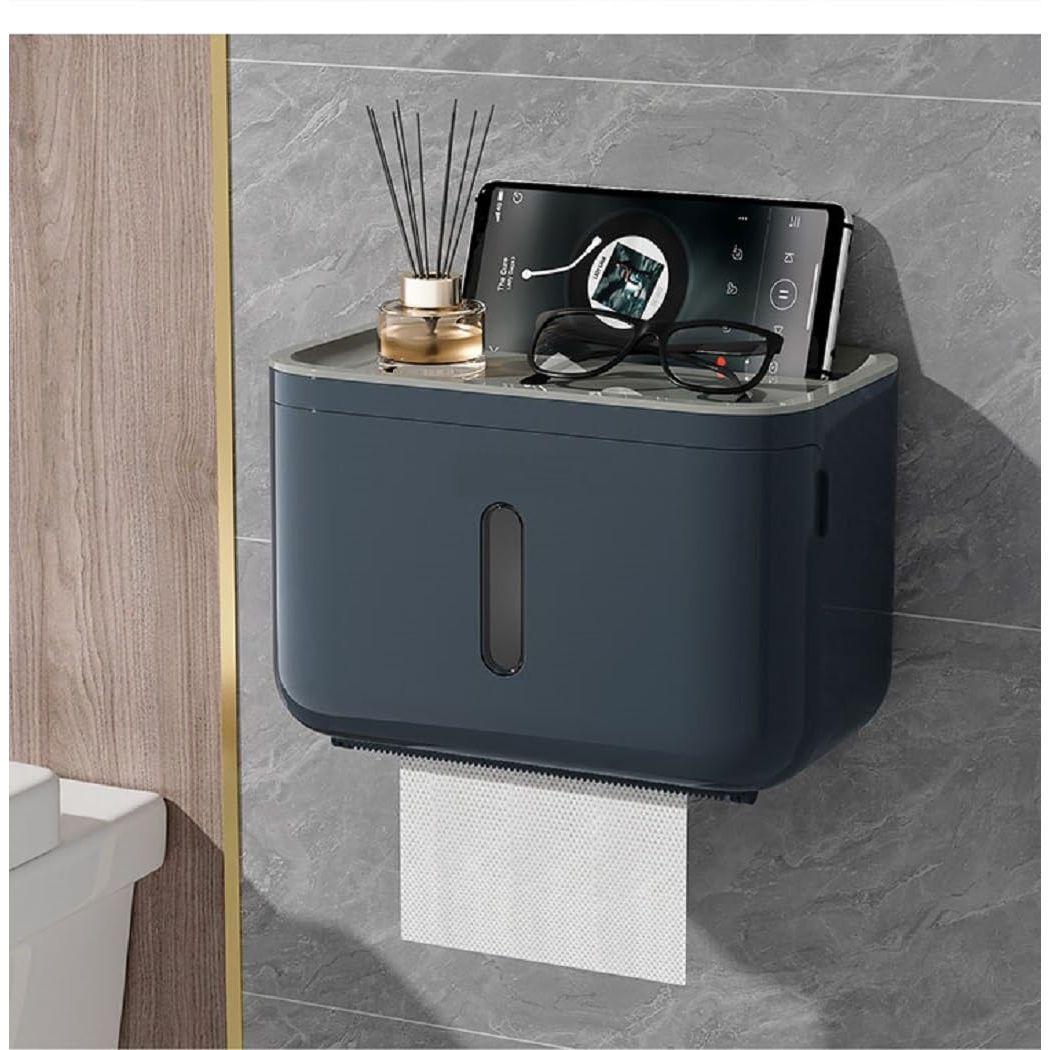 

Ванная комната с мобильной подставкой, настенный держатель для туалетной бумаги, держатель рулона туалетной бумаги для ванной комнаты, аксессуары для ванной комнаты (Темно-синий)