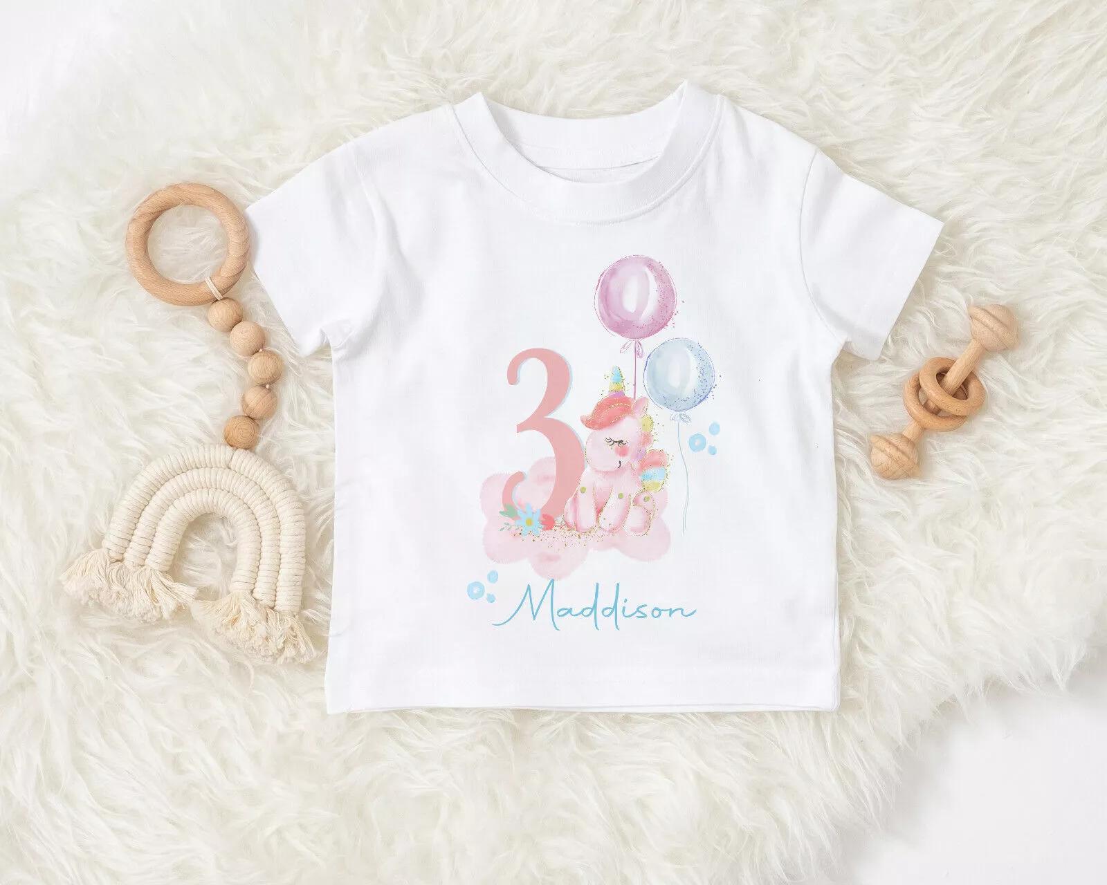 Girl s birthday Tshirt-unicorn birthday t shirt- unicorn baby grow all ages 130