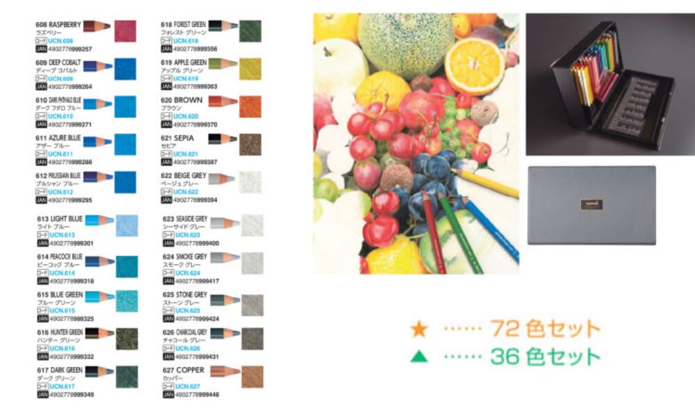 Mitsubishi Pencil Colored Pencils 100 Colors Unicolor UC100CN2 with Sharpener Set 2-Piece