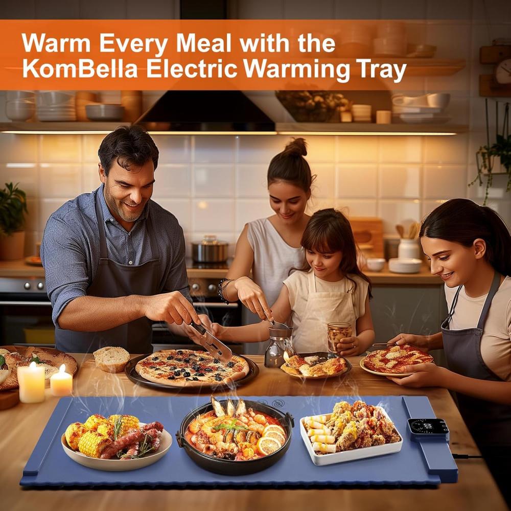 Food Warming Mat – Roll Up Silicon Food Warmer with Fast Heating, 5 Temperature Settings, Auto Shut-Off - for Parties, Buffets, and Home Use