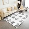 Erosebridal Bowknot Living Room Rugs for Girls, Girly Bow Knot Decorative Carpet Stripes Diamond Area Rug 6'6" x 4'11" for Kids Women, Kawai