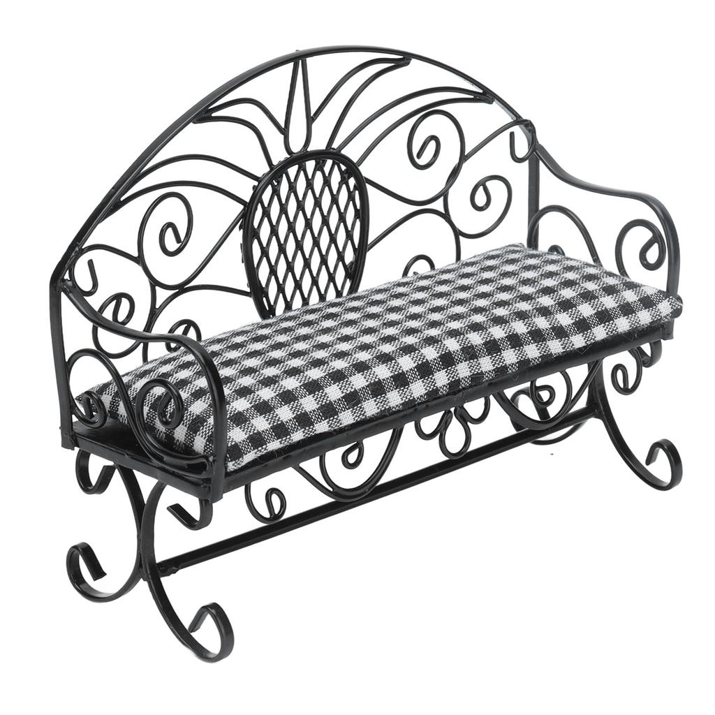 Miniaturbank Feine Verarbeitung Schön gestaltet Niedliches Aussehen 1:12 Miniaturmöbel