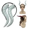 Gothic Devil Horn Headband Imitation Fake Bull Horns Hair Hoop Halloween Dress Up Hair Accessories for Halloween Cosplay Carnival