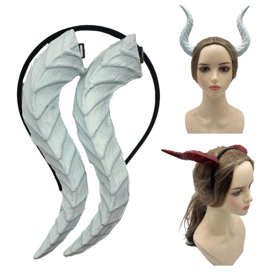 Gothic Devil Horn Headband Imitation Fake Bull Horns Hair Hoop Halloween Dress Up Hair Accessories for Halloween Cosplay Carnival