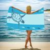 Personalisierbares Meeresschildkröten Strandtuch Mikrofaserhandtuch Schnelltrocknend Super Saugfähig Anti-Sand Hibiskusmuster Für Strandtuch