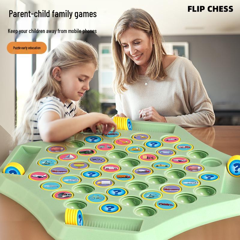 Flip-Schach für Kinder: Zwei-Spieler-Zuordnungs-Puzzlespiel für Eltern-Kind-Interaktion und Gehirntraining