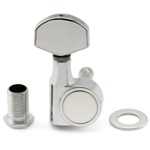 Musiclily Pro 6-Piece Single-Pin Guitar Tuners, Square, for SQ Strat/Telecaster Electric Guitars, Chrome