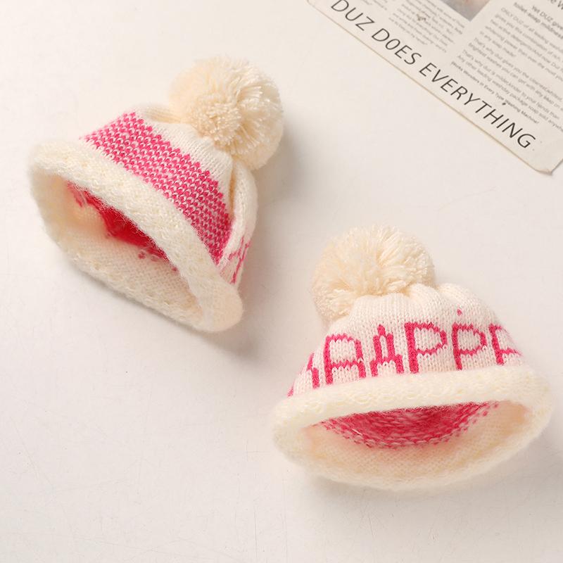 1Pcs Cute Doll House Doll Mini Woolen English Ball Hat Handmade Woven Knitted Woolen Head Covers Diy Decoration Toy For Children