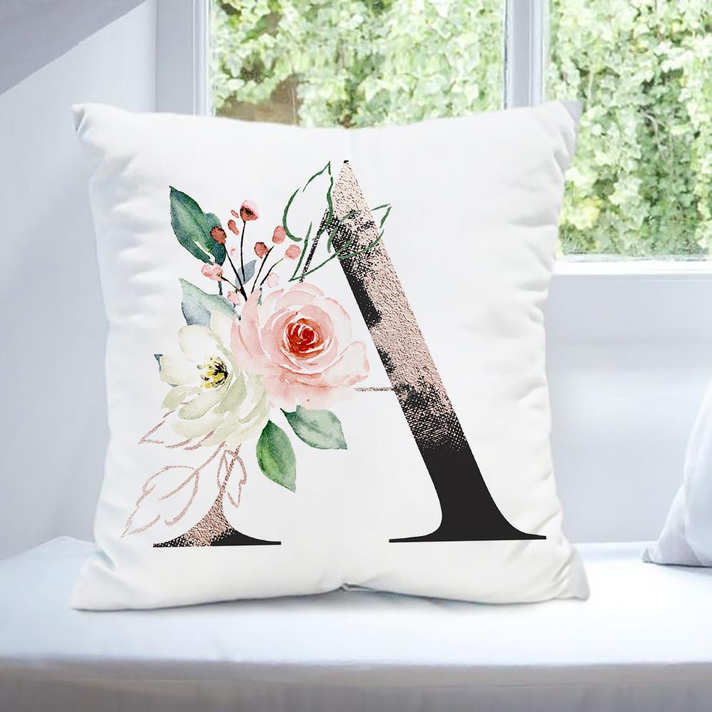 

Чехол для подушки из полиэстера с буквами алфавита и принтом английских букв, чехол для подушки для спинки, наволочка для украшения дивана и гостиной 450mm*450mm