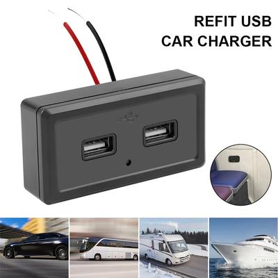 Presa di carica per auto USB doppia 3.1a Pannello da incasso con luce LED per auto Bus ATV Camper Barca Camion