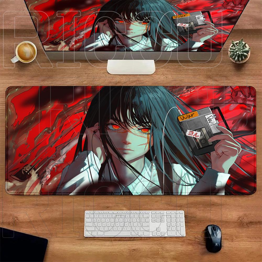 Comic Chainsaw Man XXL Mouse Pad Anime Reze Gamer Makima Gaming Accessories Large Keyboard Desk Mat Computer Keyboa
