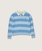 PLAC Collar Striped Knit Blue