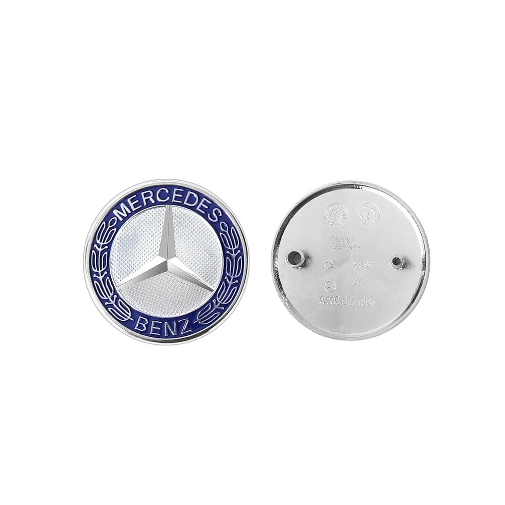 VBTYB1 2025 Hot Car Metal Flat Hood Emblem Sticker Front Badge Accessories For Mercedes Benz W203 W206 W212 W167 W166 W247 C E GLA GLC