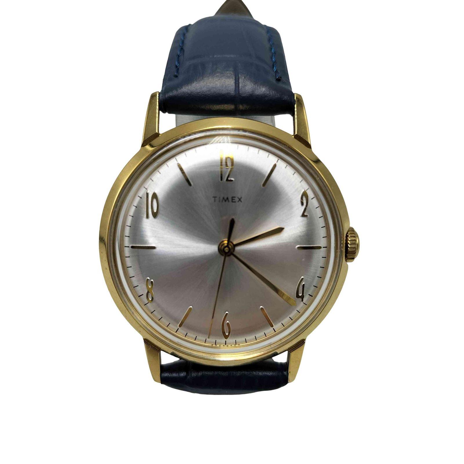Used TIMEX Manual winding silver leather Marlin watch men s no notation
