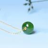 Creative New Design Natural Hetian Jasper Bead Pendant Ladies Necklace Simple And Fresh National Style  Jewelry