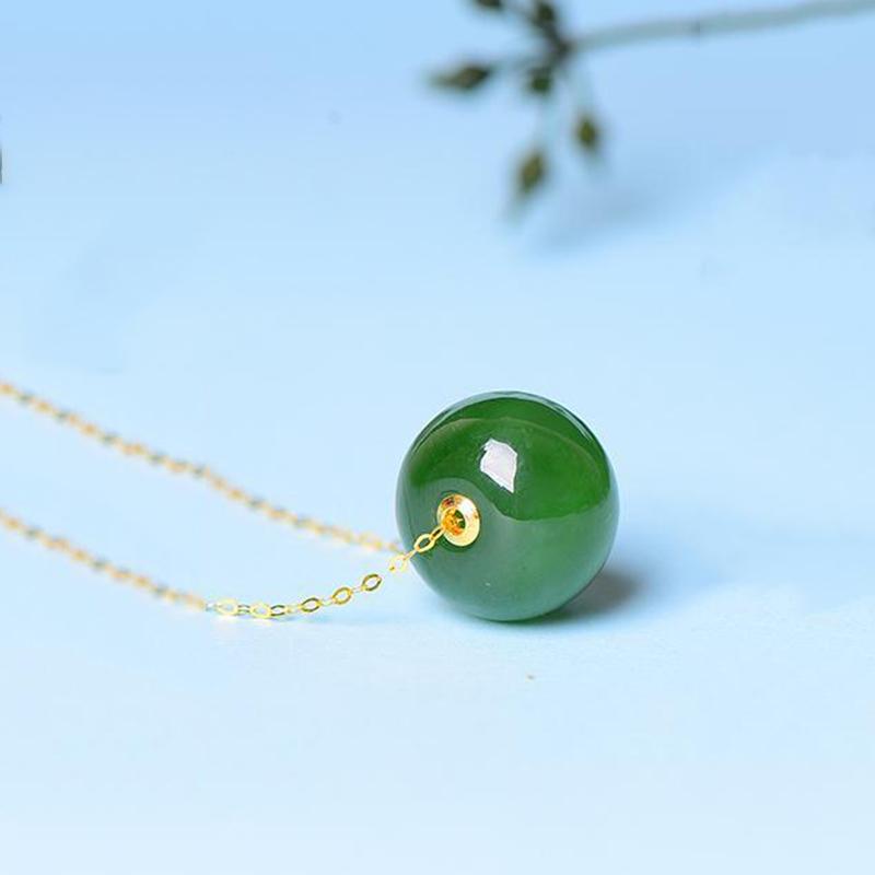 Creative New Design Natural Hetian Jasper Bead Pendant Ladies Necklace Simple And Fresh National Style Jewelry