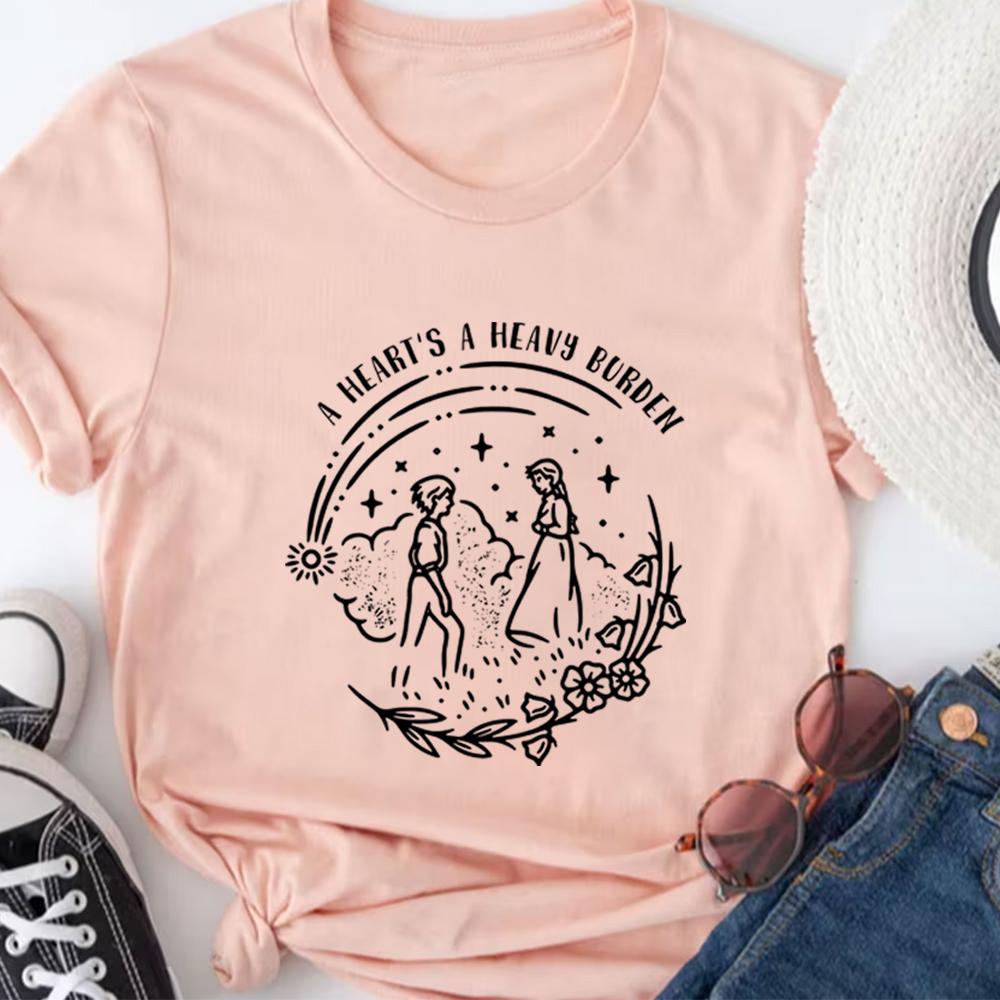 

A Heart s A Heavy Burden T-shirt Aesthetic Sophie Hatter Quote Miyazaki Shirts Retro Trendy Funny Anime Tee Howls Castle Tops 4XL