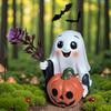 Halloween Ornament Atmosphere Decor Spooky Halloween Ghost Pumpkin Sculpture Haunted House Decor Realistic for Fireplace