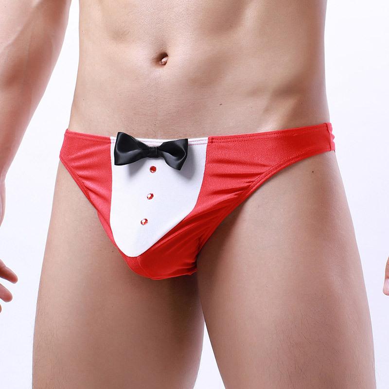 Sexy Men Thongs Underwear Creative Dovetail Design Gay G-Strings Bow Knot Man Panties Penis Bag Jockstrap Fetish Erotic Lingerie