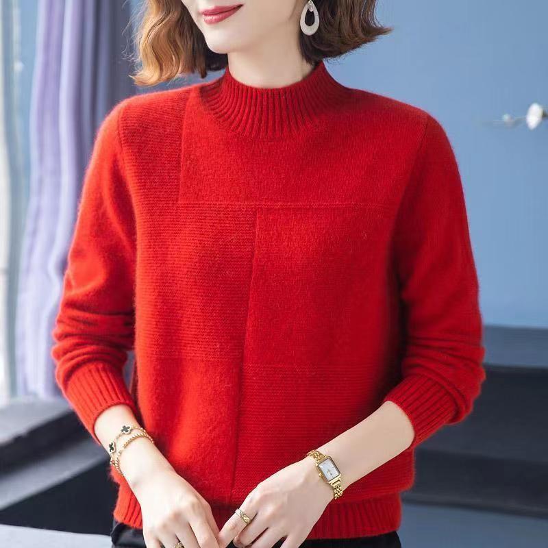 Women's Autumn and Winter Half-turtleneck Sweaters Are Layered with a Thickened Design, Niche Knit, High-end Chic Base Layer