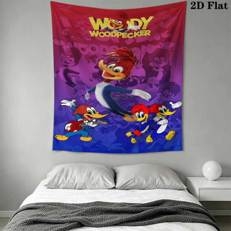 woody woodpecker Wall Tapestry Aesthetic Wall Hanging Printed Fabric Blanket Decorative Tapestries for Bedroom Living Room Home Decor