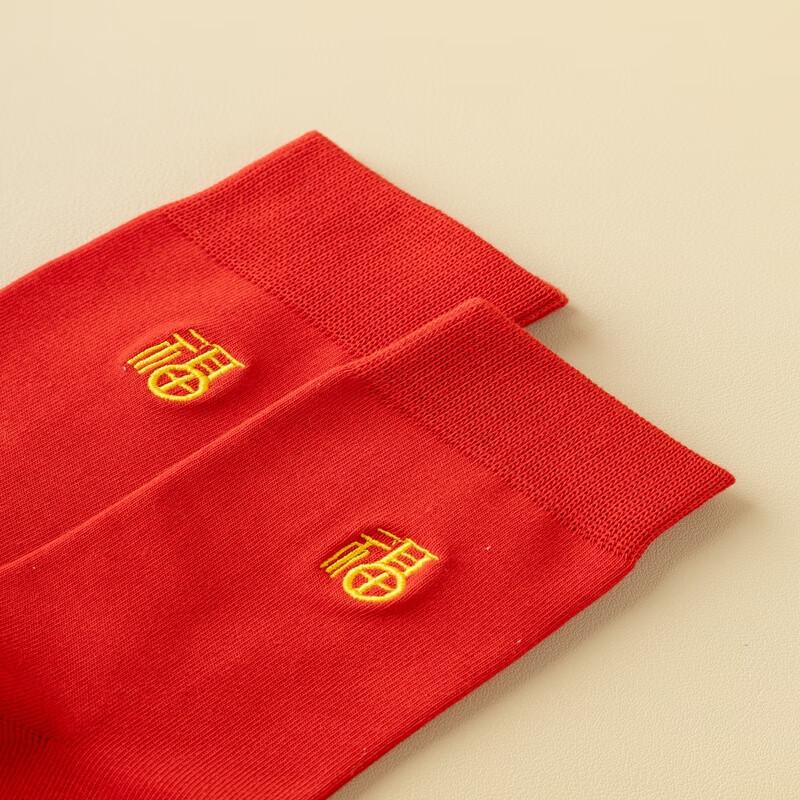 TINSINO Auspicious Red Embroidered Cotton Socks