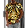 3D digital printing men's T-shirt, casual round-neck short-sleeved
