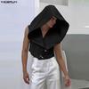 INCERUN Men Sleeveless Thin Irregular Casual Loose Fit Hooded Tank Tops