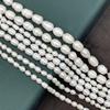 1 Strand A Grade Natural Freshwater Rice Pearl Beads White Loose Oval Pearls Strand 36cm for Beginner DIY Necklace Bracelet Jewelry Making