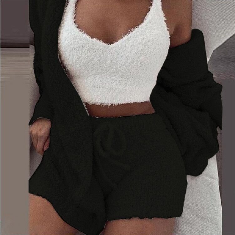 Buy Three Piece Sexy Fluffy Outfits 