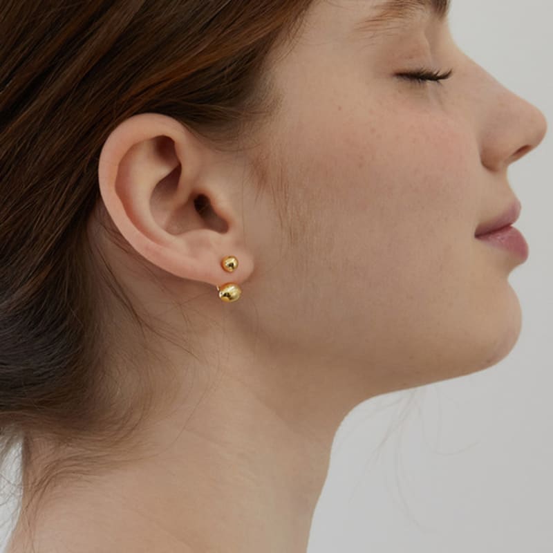 Tatiana (925 Silver) Ball and Egg Ear Jacket Earrings EC1965