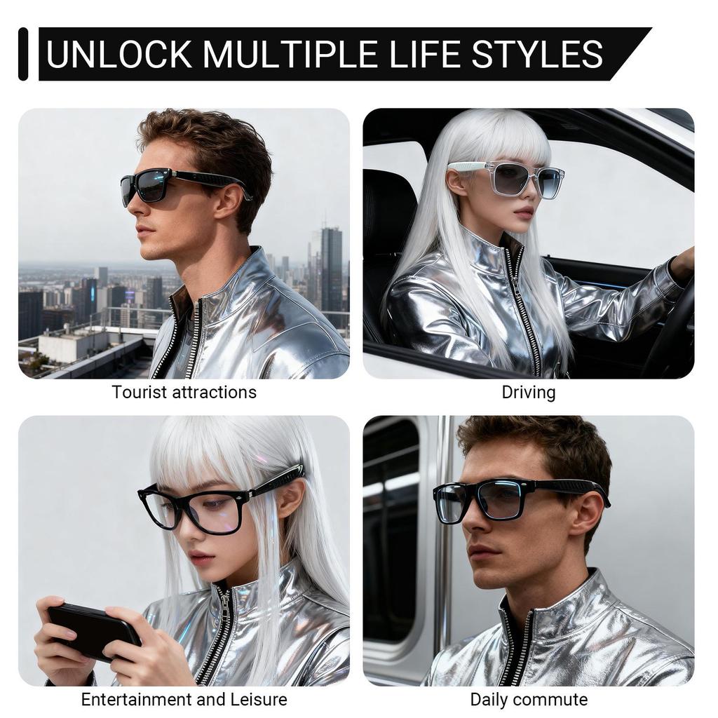 F60 Smart Bluetooth Glasses: AI Translation & Anti-Blue Light, Supports 100+ Languages