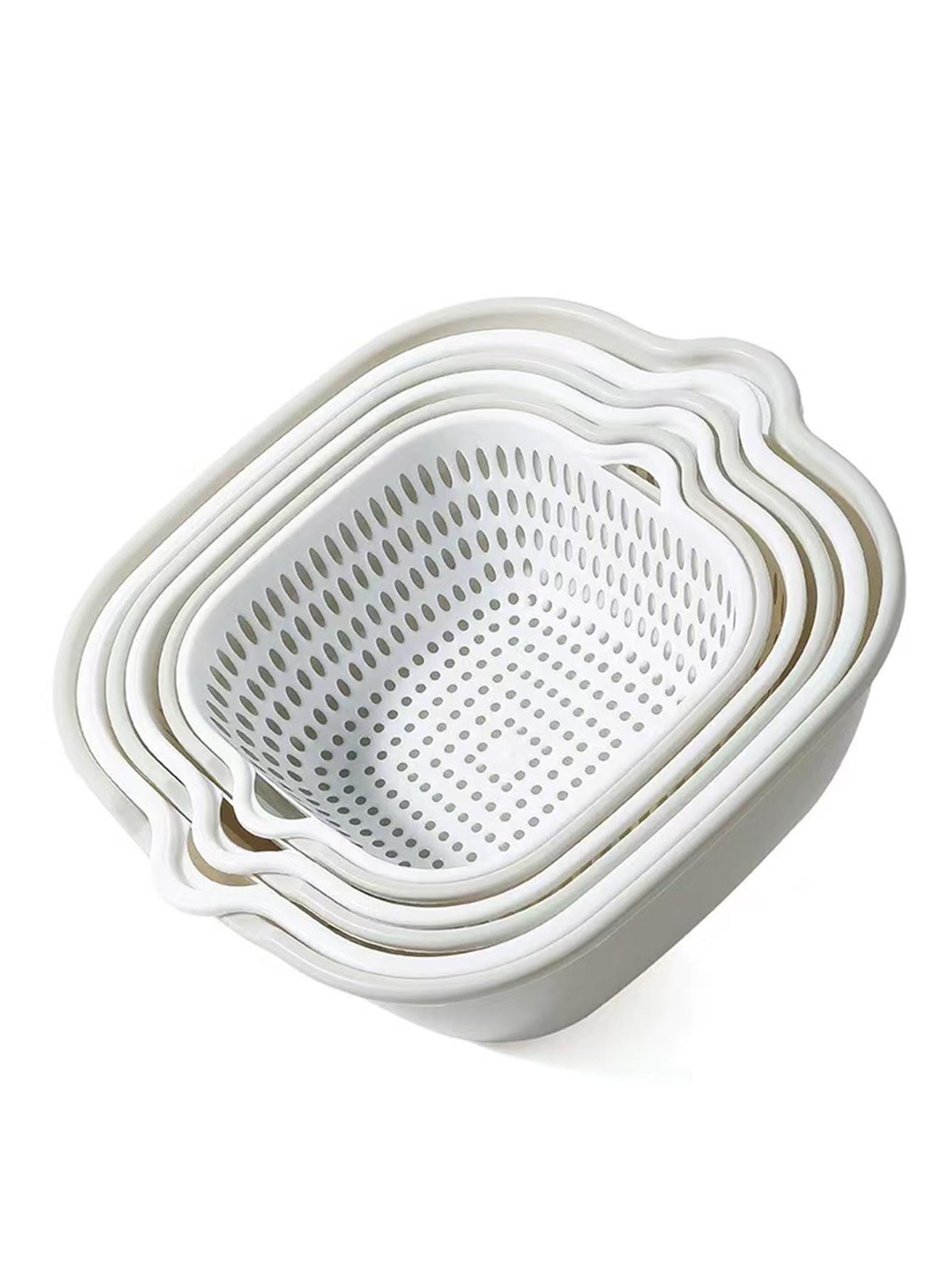 

8 шт./6 шт./набор Слив для раковины Кухонные двухслойные корзины для слива Коробка-корзина для мытья овощей Корзина для мытья раковины Корзина для слива фруктов кухонная Коробка для хранения серый