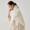 Autumn and winter new wool seahorse hair scarf women's versatile high-end wear naked pink scarf solid color shawl