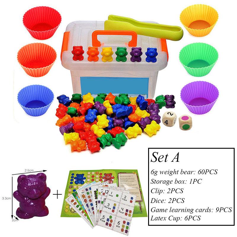 Montessori Rainbow Weight Bear Zabawki dla dzieci Sorter kolorów Materiał do liczenia Gra edukacyjna z matematyką Zabawki edukacyjne dla dzieci Nowe