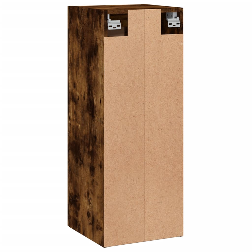 Wall Mounted Cabinet in Smoked Oak Finish 34.5 x 34 x 90 cm Engineered Wood