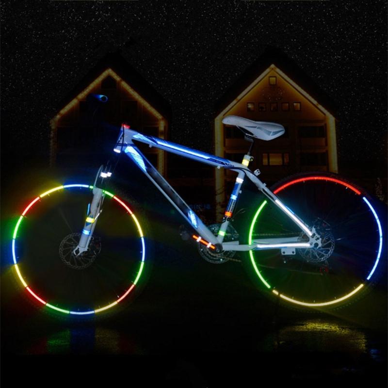 Bike Stickers Reflective Tape Bicycles Wheels Reflect Sticker MTB Bike Reflective Sticker Strip Tape for Cycling Warning