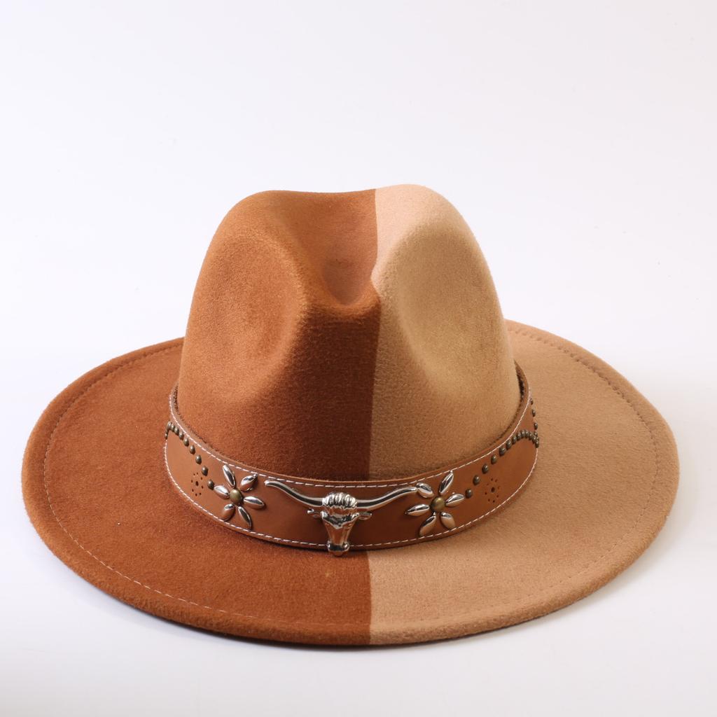 Popular European and American Classic Double-color Wide-brimmed Top Hat Men's and Women's Fashion OL Style Cowboy Hat Jazz Hat
