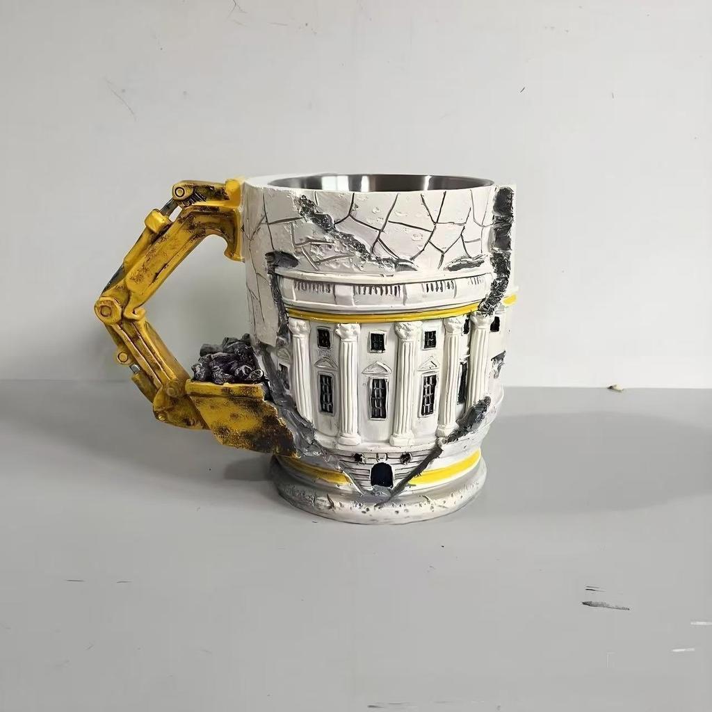Taza 3D de Acero Inoxidable con Motor V8Taza de Resina con Motor V8